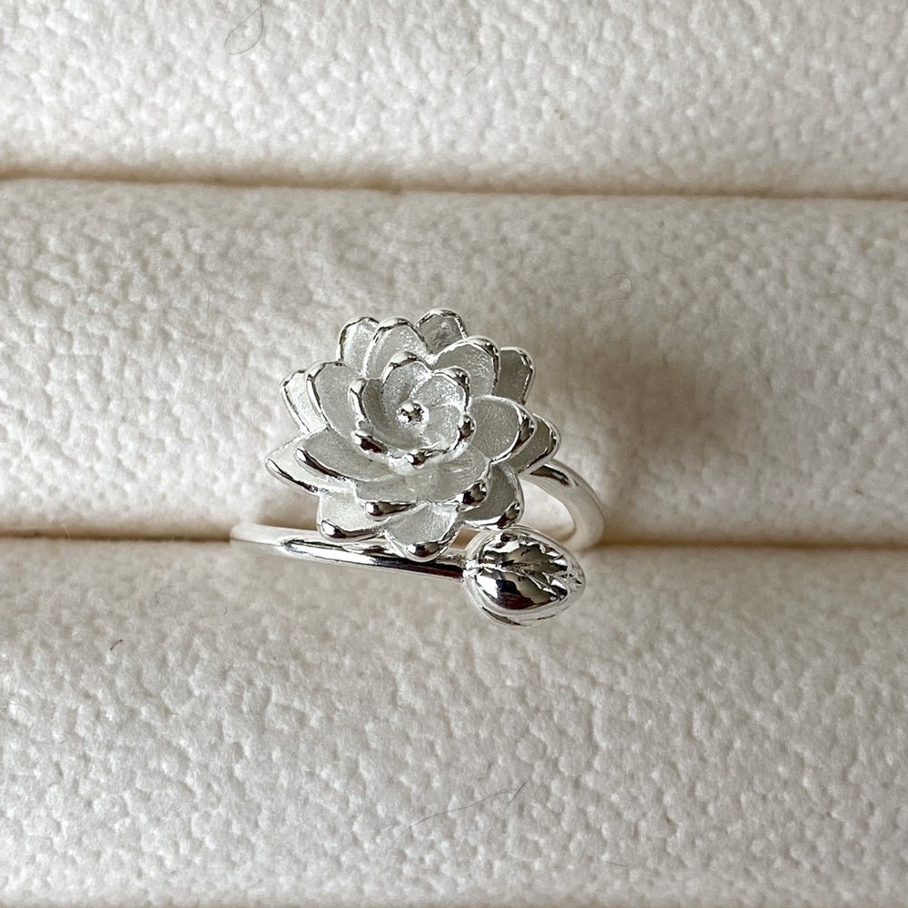 925 sterling silver flower ring
